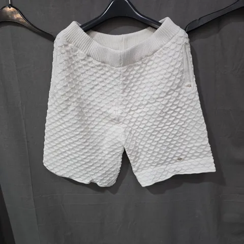 CASABLANCA BABY WHITE TEXTURED KNIT SHORTS