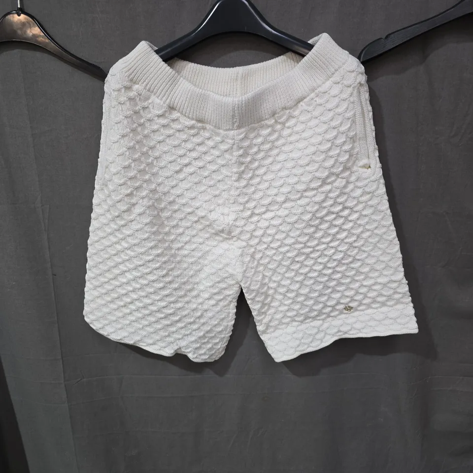 CASABLANCA BABY WHITE TEXTURED KNIT SHORTS 