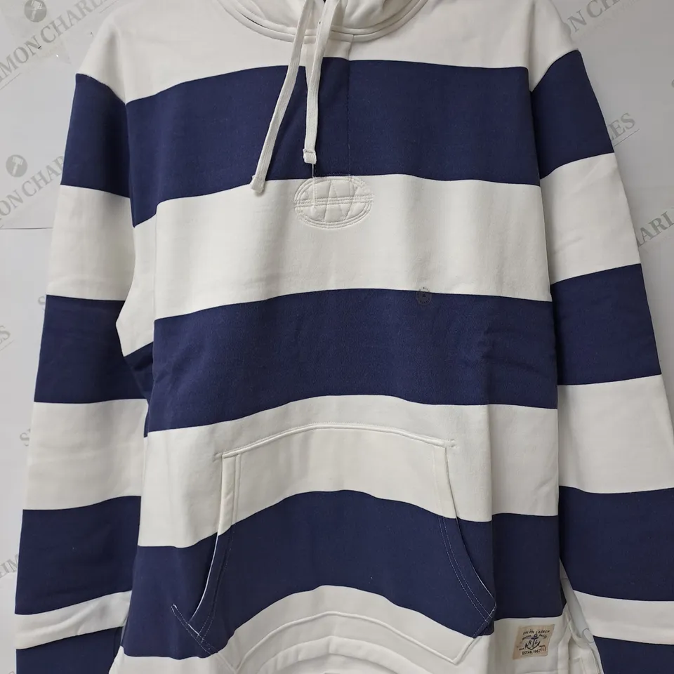 POLO RALPH LAUREN BLUE & WHITE STRIPE HOODIE - XL