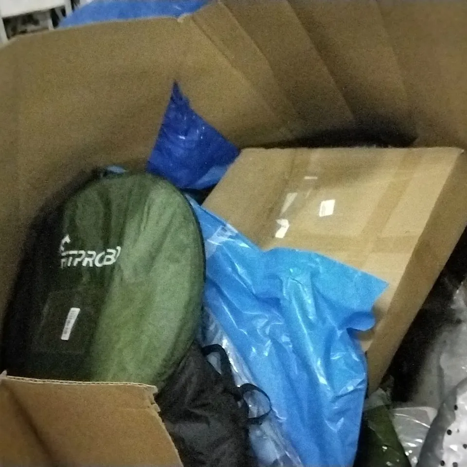 PALLET OF ASSORTED ITEMS INCLUDING A VAX SPOT WASH DUO , POP UP TENT , STACKABLE STORAGE BOXES , BAT WIGS 