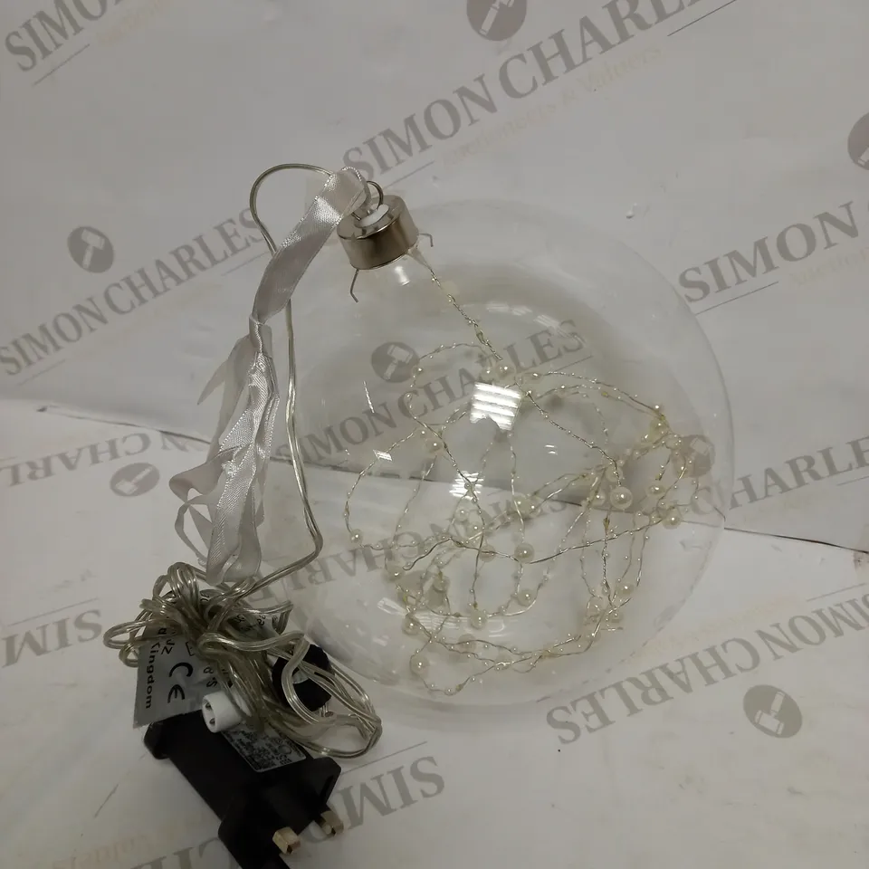 GLASS BALL WITH PEARL DECORATION, LED STRIP, ADAPTOR  LARGE