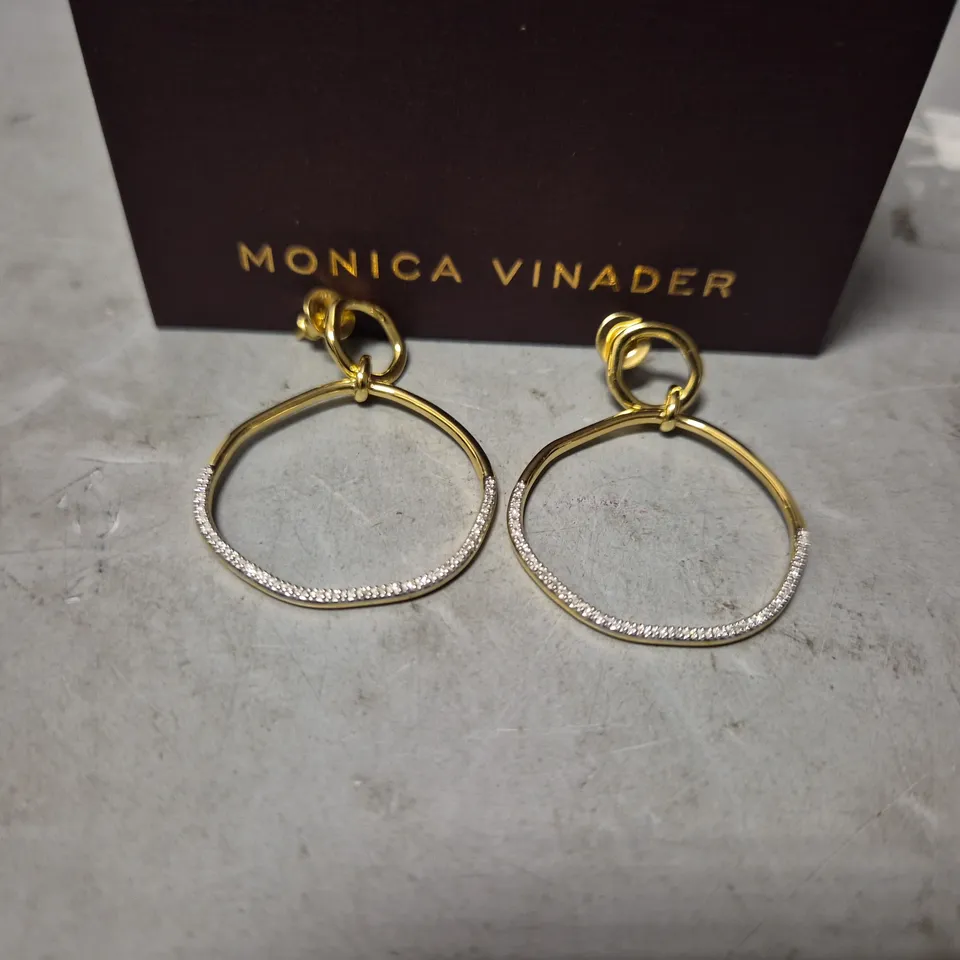 BOXED MONICA VINADER GOLDEN HOOP EARRINGS 