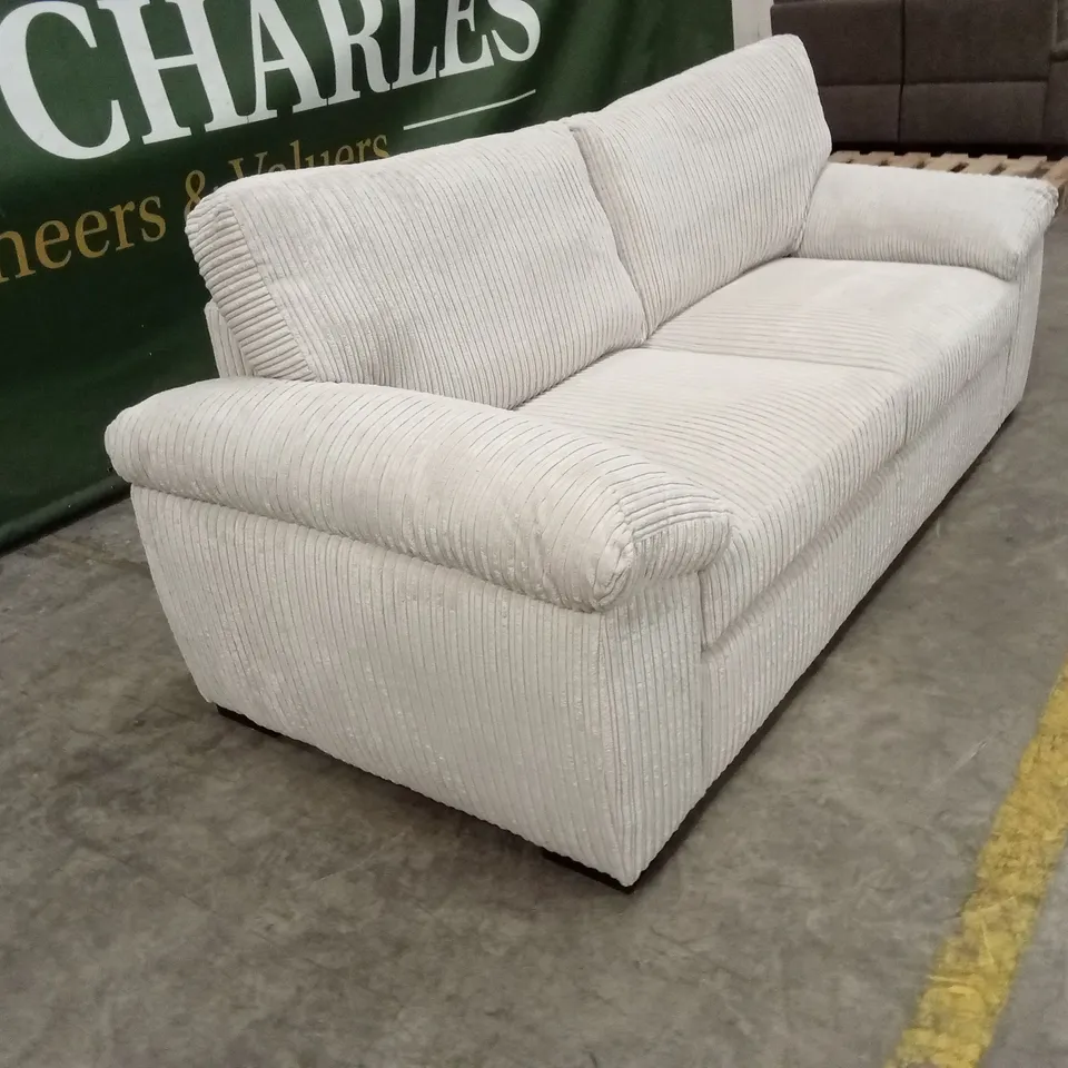 AMALFI STANDARD 3 SEATER BACK FABRIC SOFA - SILVER RRP £579