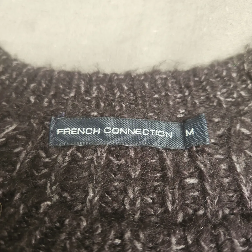 FRENCH CONNECTION DARK BROWN CHUNKY KNIT SWEATER, SIZE M