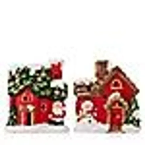 SANTA EXPRESS SET OF TWO PRE LIT CHRISTMAS HOUSES