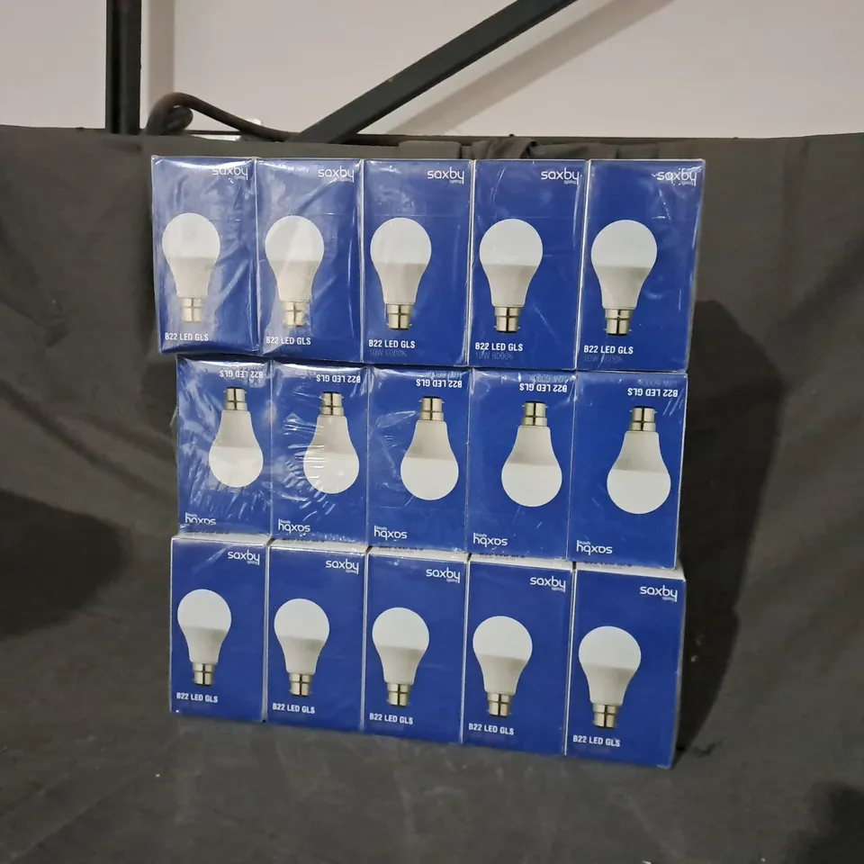 APPROXIMATELY 30 BOXED SAXBY ROUND BULBS B22 LED GLS 10W 6000K 