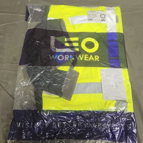 BAGGED LEO WORKWEAR CLOVELLY BREATHABLE EXECUTIVE ANORAK IN YELLOW/NAVY (AO4-Y/NV-LEO) - SMALL