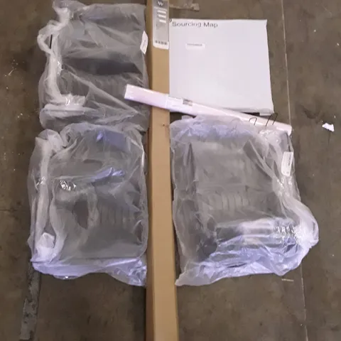 PALLET OF ASSORTED PRODUCTS INCLUDING DISH DRYING RACK, STORAGE BOX, WALLPAPER, METAL CURTAIN POLE