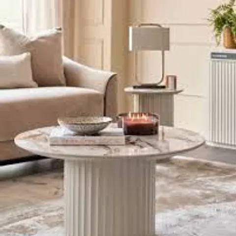 BOXED DANETTI AUSTIN NATURAL CERAMIC COFFEE TABLE (2 BOXES)