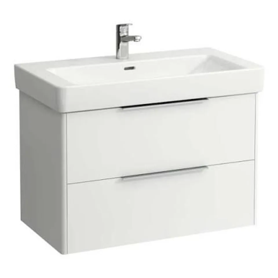 BRAND NEW BOXED LAUFEN BASE VANITY UNIT FOR PRO WASHBASIN 810 X 440 X 530MM 2 DRAWERS WHITE // WASH BASIN NOT INCLUDED