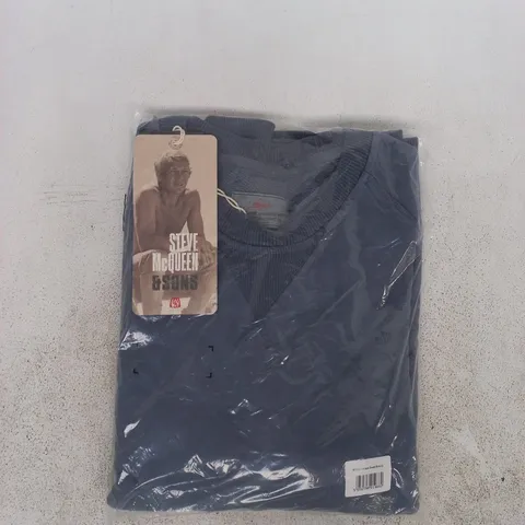 BAGGED STEVE MCQUEEN & SONS ESCAPE SWEATSHIRT IN BLUE SIZE XL