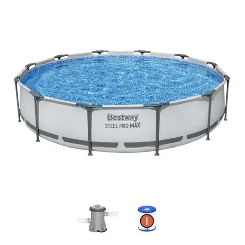 BESTWAY STEEL PRO MAX 12FT ROUND SWIMMING POOL SET 1PCS
