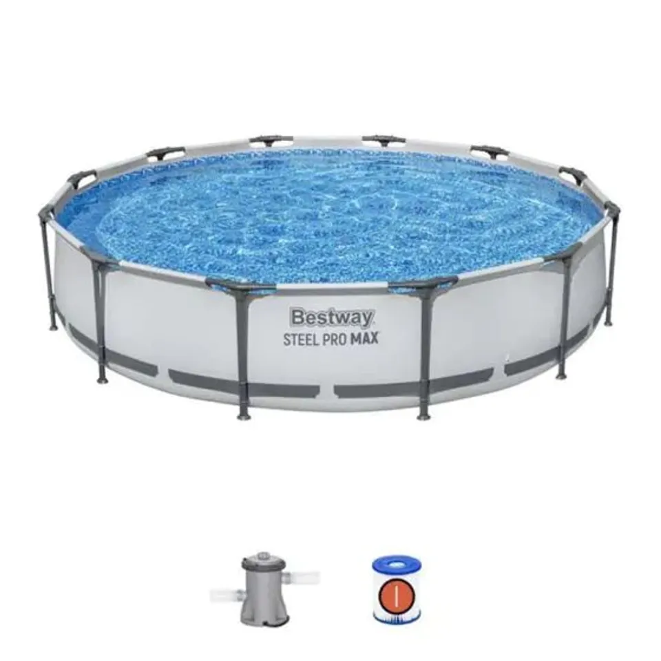 BESTWAY STEEL PRO MAX 12FT ROUND SWIMMING POOL SET 1PCS