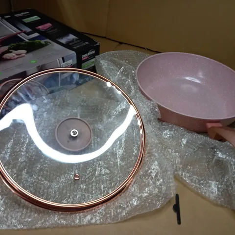 BOXED TOWER ROSE FORGED ALUMINIUM 28CM LIDDED MULTI-PAN