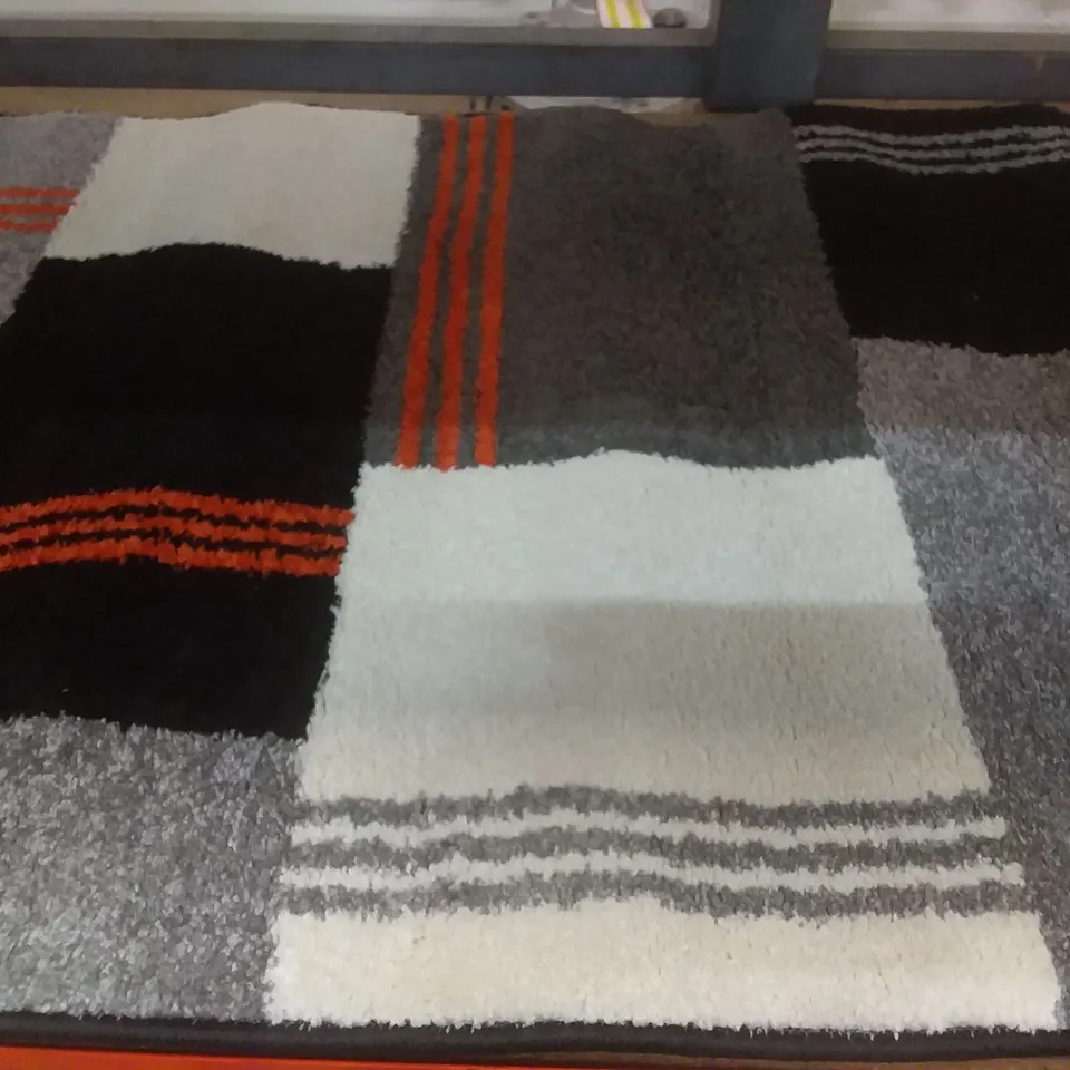 ESPINOZA RUG - GREY / BLACK / ORANGE 