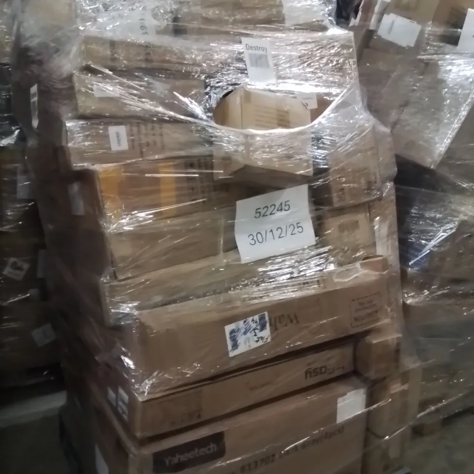 PALLET OF ASSORTED HOUSEHOLD GOODS AND PRODUCTS TO INCLUDE;CERAMIC HOB,CHRISTMAS DECORATION 