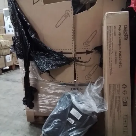PALLET OF ASSORTED HOUSEHOLD GOODS AND PRODUCTS TO INCLUDE;CAT LITTER TRAY,POPUP CANOPY,CUSHION