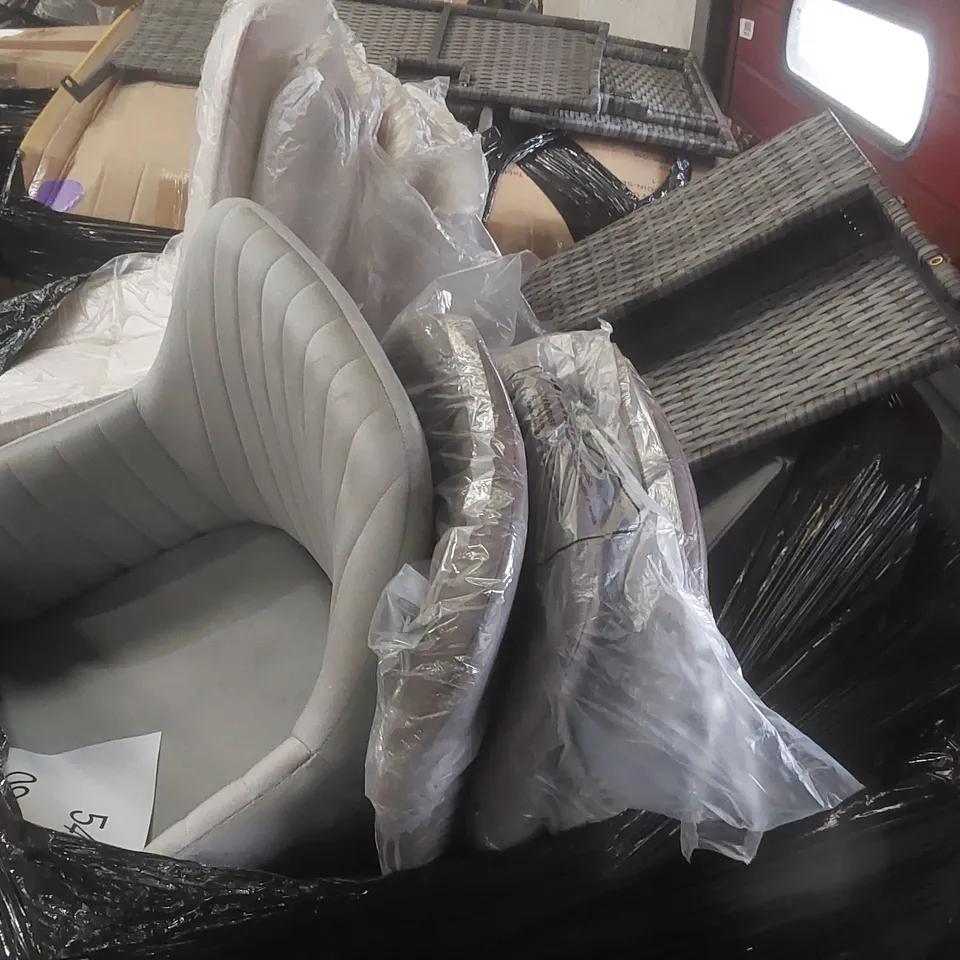 PALLET CONTAINING A VERY LARGE QUANTITY OF ASSORTED DESIGNER FURNITURE PARTS