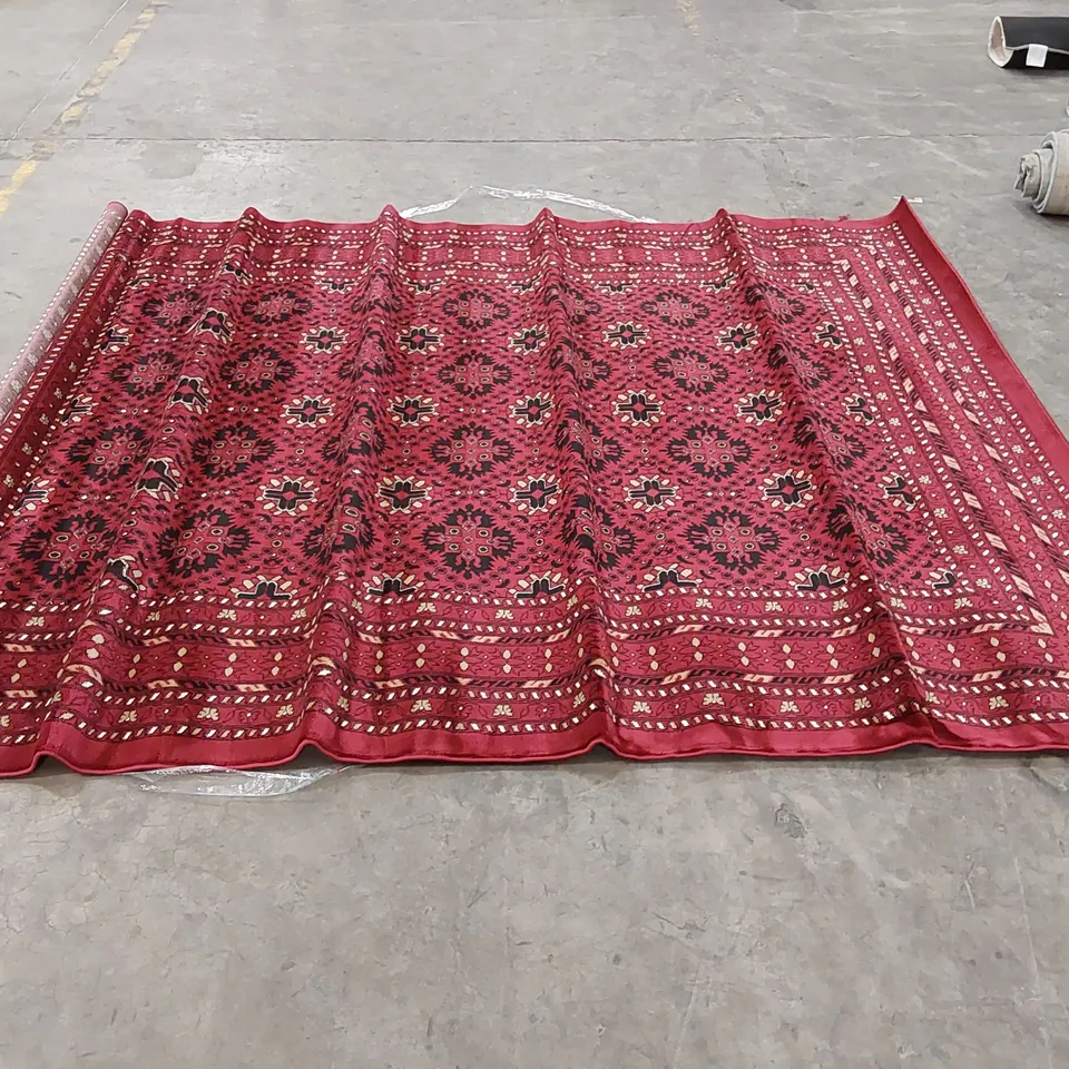 JERICHO PERSIAN MACHINE WOVEN RUG IN RED - 240 X 320CM 