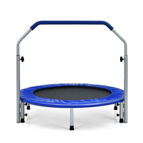 BOXED 101CM FOLDABLE TRAMPOLINE WITH 4 LEVEL ADJUSTABLE HANDLE - RED