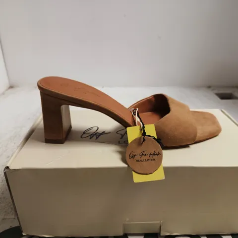 OFF THE HOOK LONDON PARK SAND SUEDE HEELED SANDALS – WOMEN'S, UK 6 (EU 39, US 8.5)
