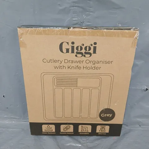 BOXED GIGGI CUTLERY DRAWER ORGANISER WITH KNIFE HOLDER