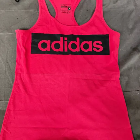ADIDAS ESSENTIALS LINEAR LOOSE TANK TOP IN PINK SIZE UK SMALL