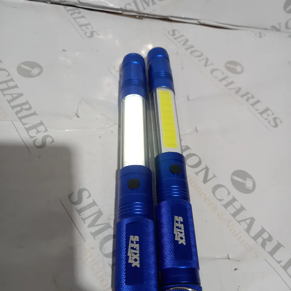 SFIXX SET OF 2 TELESCOPIC MAGNETIC TORCHES WITH 185 LUMEN SIDE BAR LIGHT