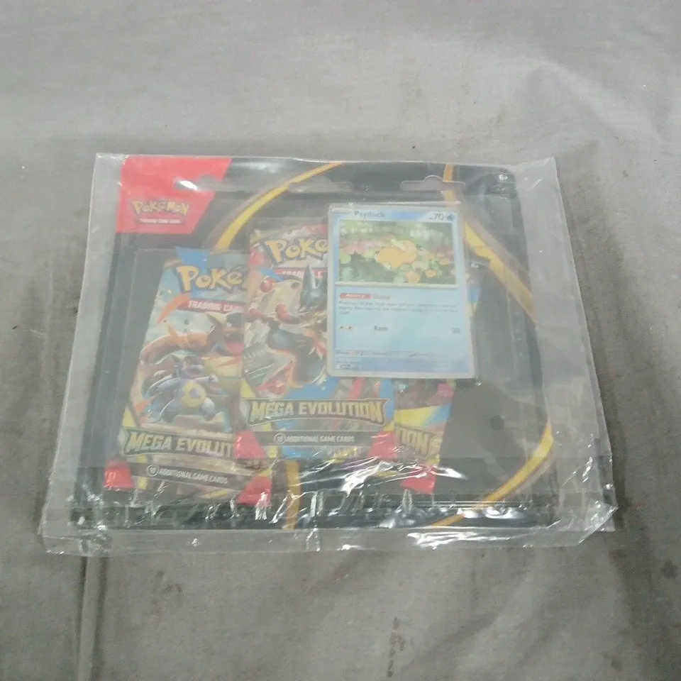 POKEMON MEGA EVOLUTION TRADING CARD GAME BOOSTER SET — PSYDUCK CARD, THREE BOOSTER PACKS, SEALED