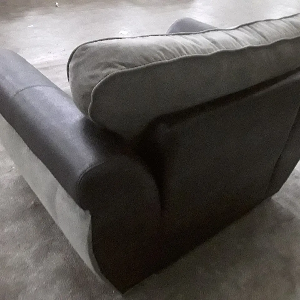 QUALITY DESIGNER ARMCHAIR - GREY/BLACK FABRIC 