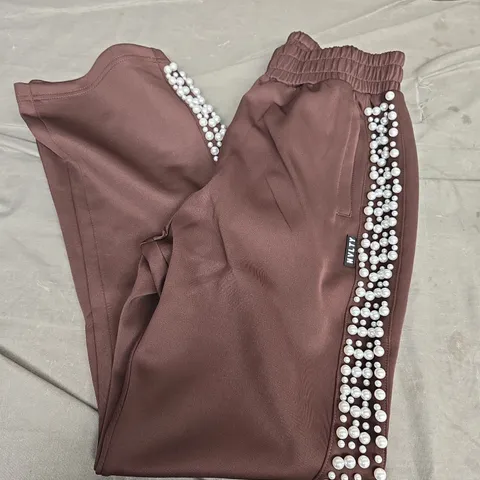 NVLTY PEARL JOGGERS IN BROWN - SMALL