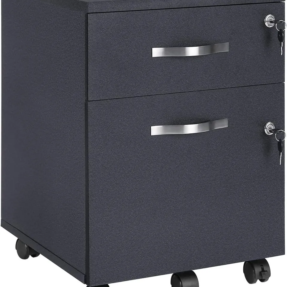 BOXED VASAGLE LOCKABLE FILE CABINET - BLACK