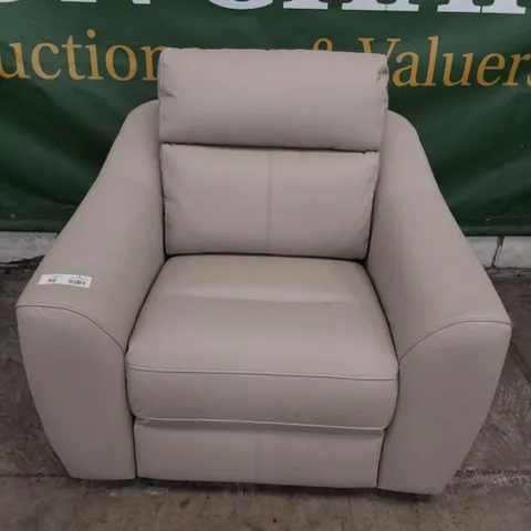 QUALITY BRITISH DESIGNER G PLAN LUCCA EASY CHAIR OXFORD PUTTY LEATHER