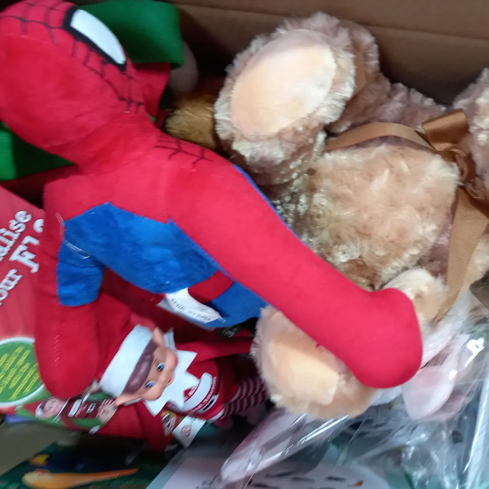 BOX OF APPROXIMATELY 10 ASSORTED TOYS AND GAMES TO INCLUDE EVERCADE MULTI GAME CARTRIDGE, SENSORY PLAY RAINBOW CASCADE, CRAYOLA SUPER TIPS, ETC
