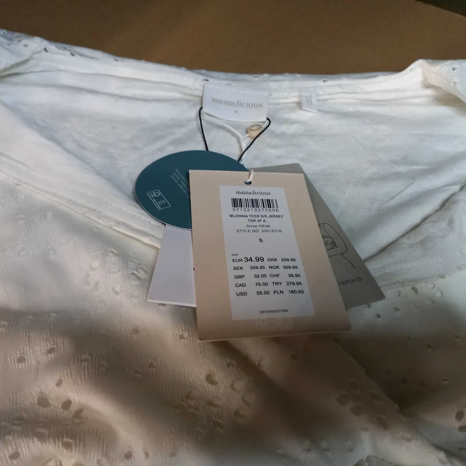 MAMALICIOUS TWO FUNCTIONS SNOW WHITE JERSEY TOP - SMALL