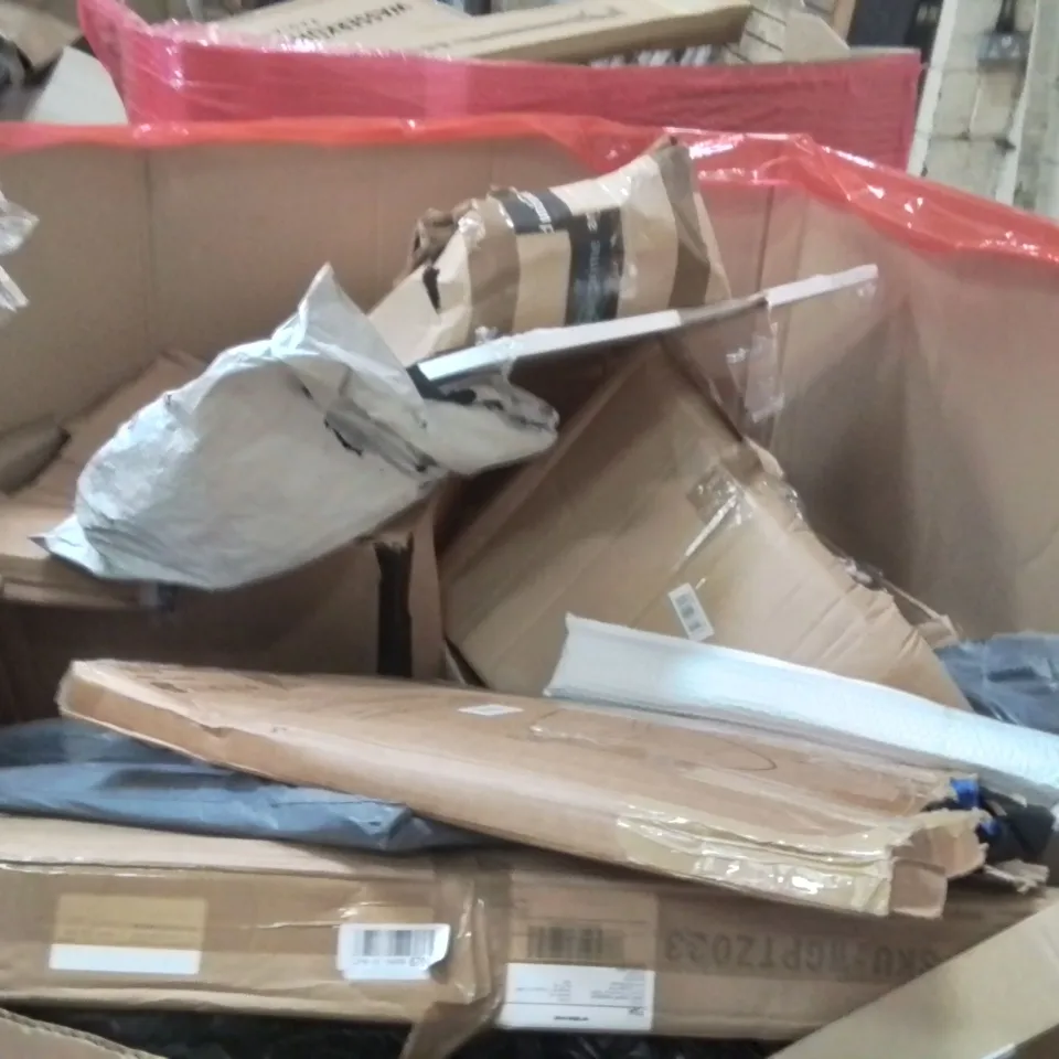 PALLET OF ASSORTED HOUSEHOLD GOODS AND PRODUCTS TO INCLUDE;BASKETBALL HOOP,FLOWER BAG,MINCO HEAT 