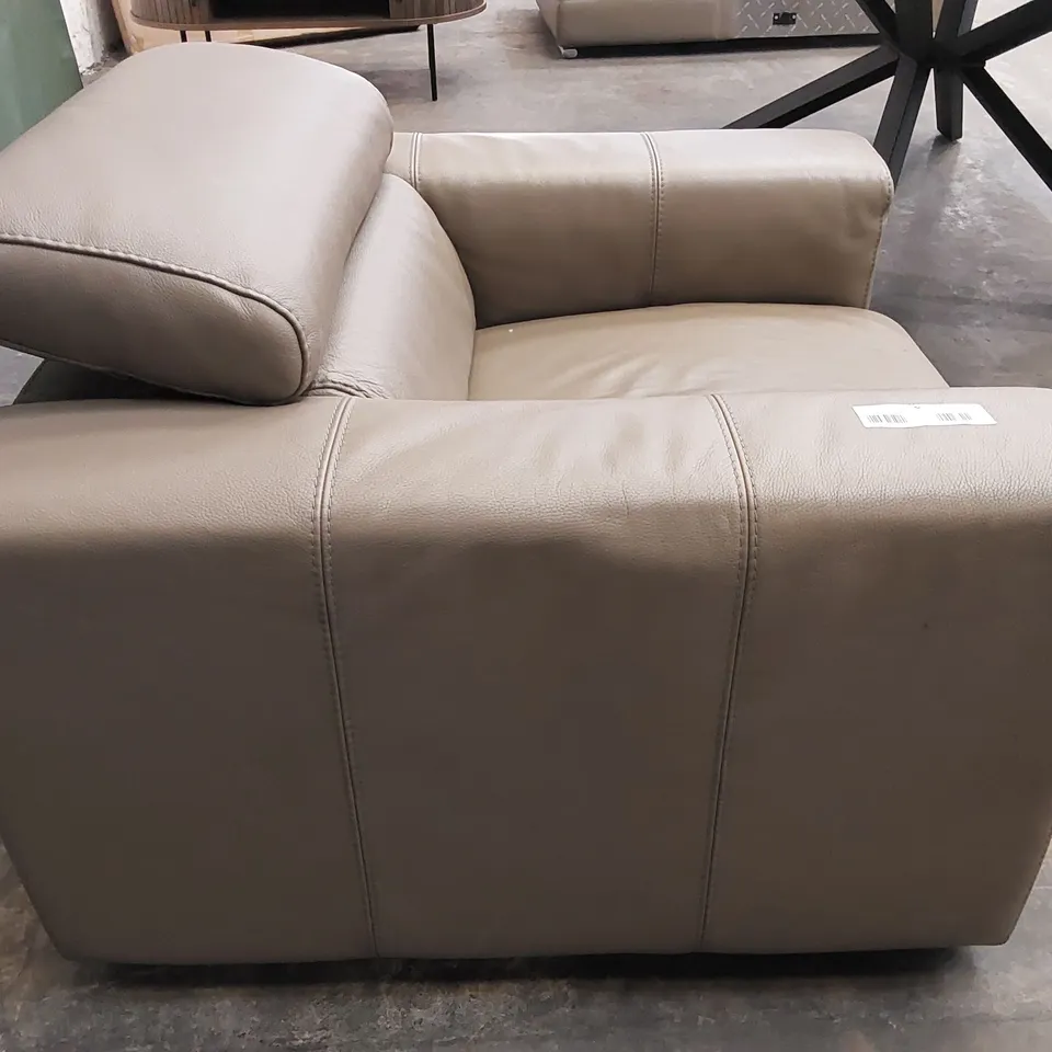 BROWN LEATHER ARMCHAIR 