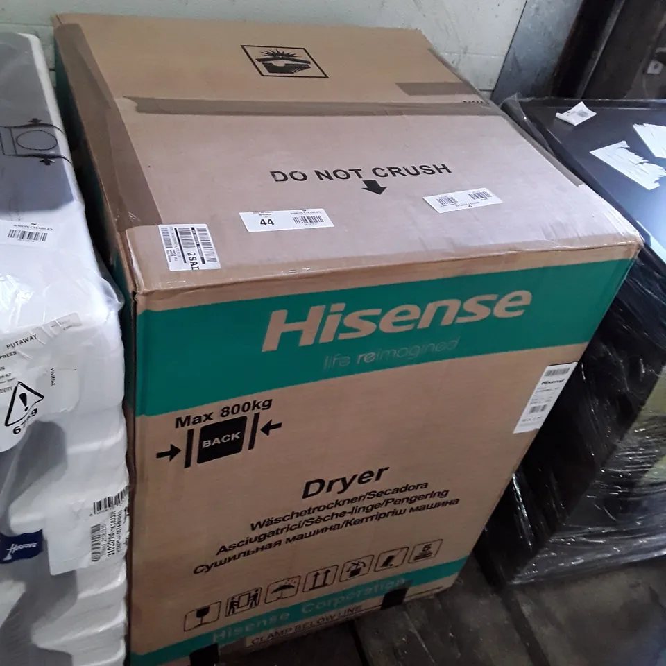 BOXED HISENSE 1 SERIES DH1Q902BW2 9KG HEAT PUMP TUMBLE DRYER