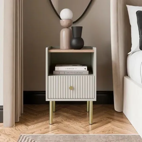 BOXED GEORGI COMPACT BEDSIDE TABLE - NATURAL (1 BOX)