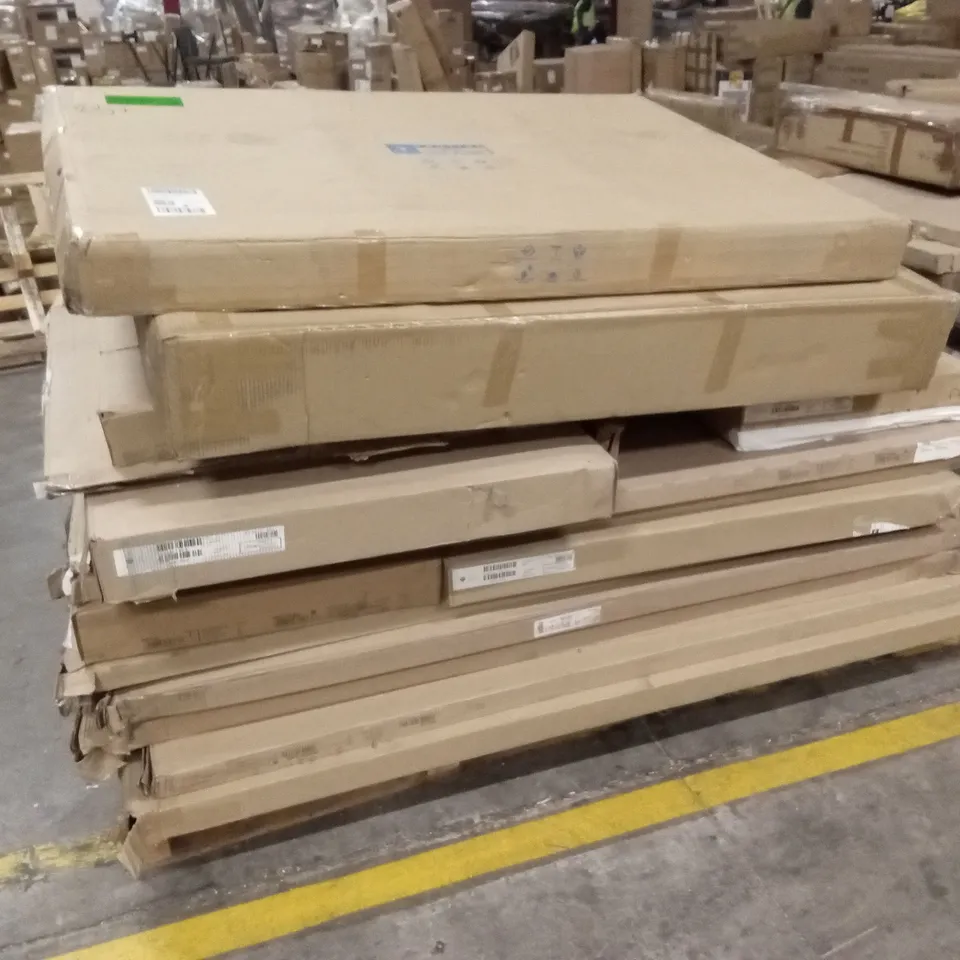 PALLET OF ASSORTED INCOMPLETE DESIGNER FURNITURE PARTS AND PIECES