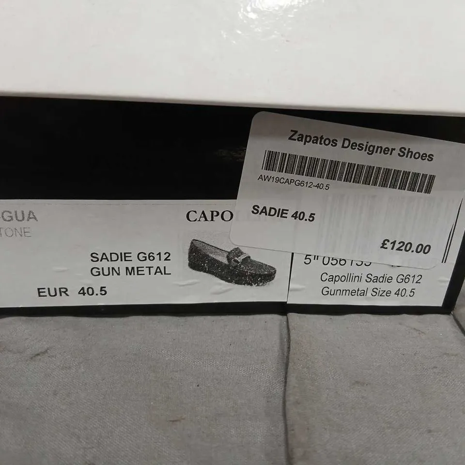 CAPOLINI SADIE G612 GUN METAL LEATHER LOAFERS – UK 7.5 (EU 40.5)