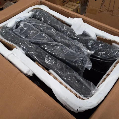 BOXED SET OF 2 BLACK FAUX LEATHER DINING CHAIRS 