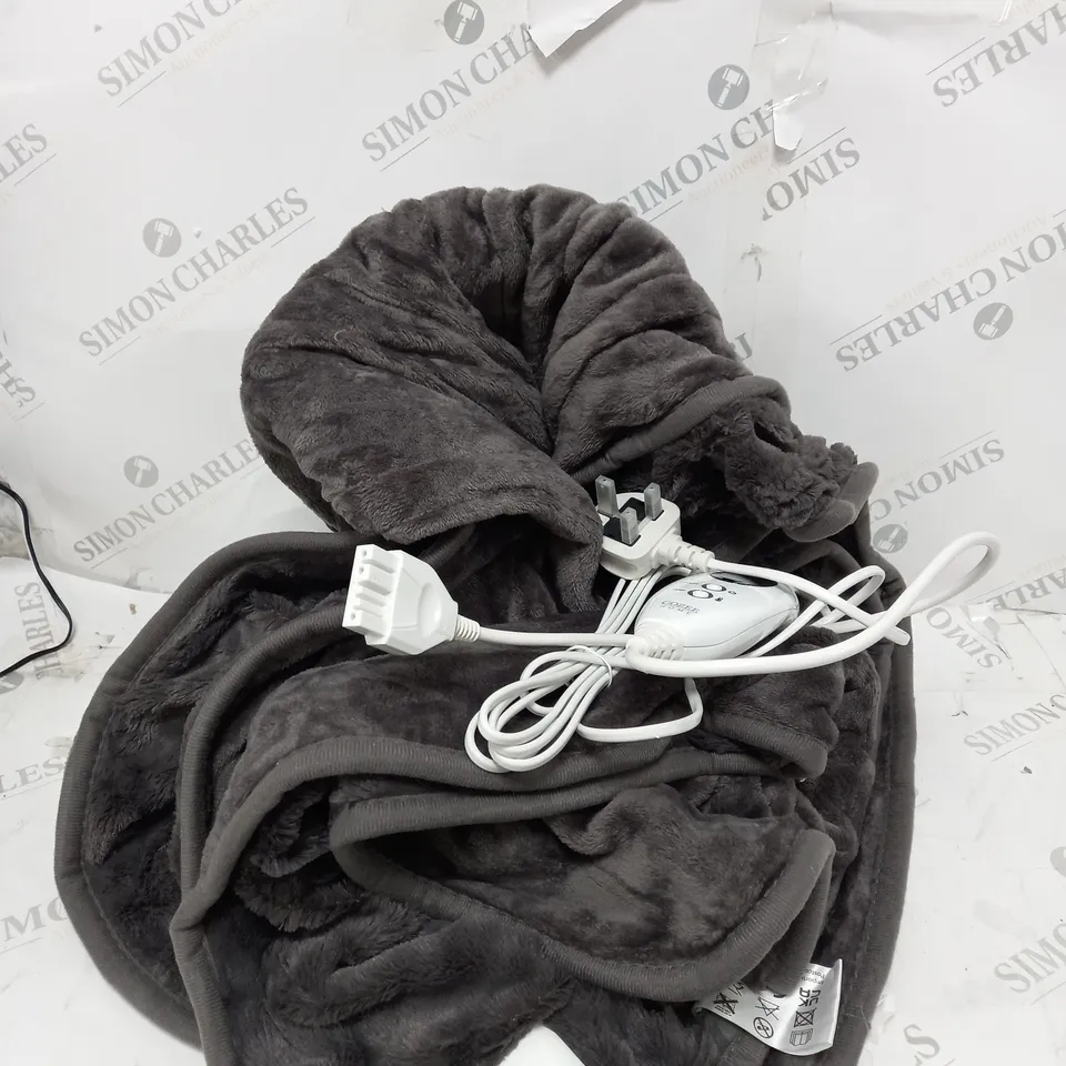 BOXED COZEE HOME VELVETSOFT HEATED THROW IN CHARCOAL