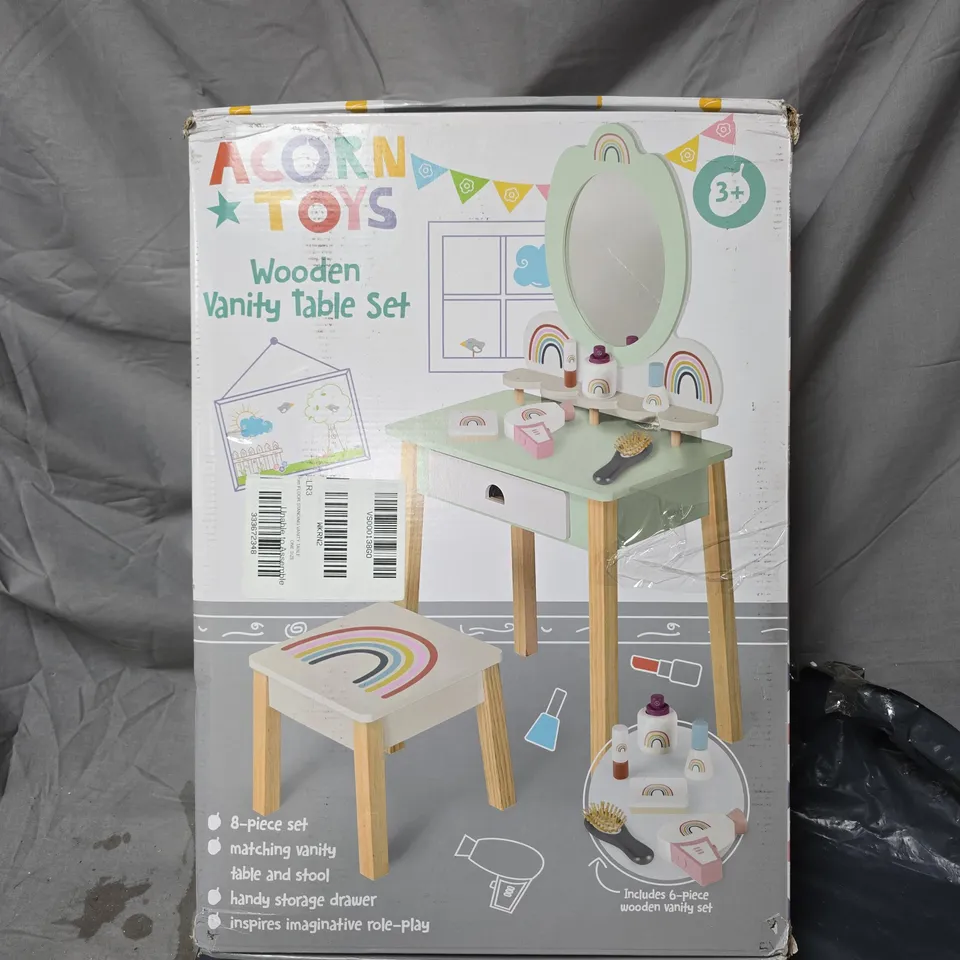 ACORN TOYS WOODEN VANITY TABLE SET