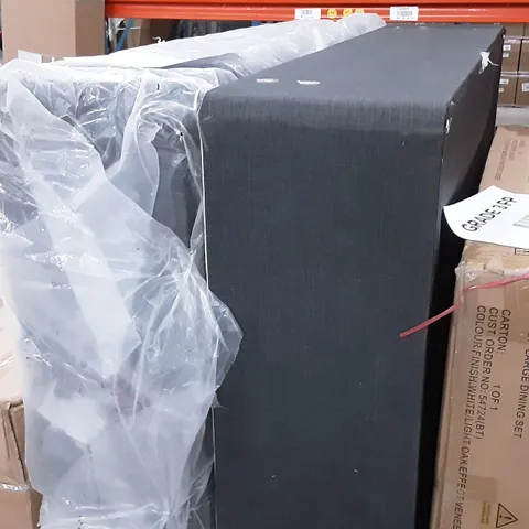 WRAPPED UNIVERSAL LINEN DIVAN BASE WITH HEADBOARD IN KINGSIZE - GREY (3 PARTS )