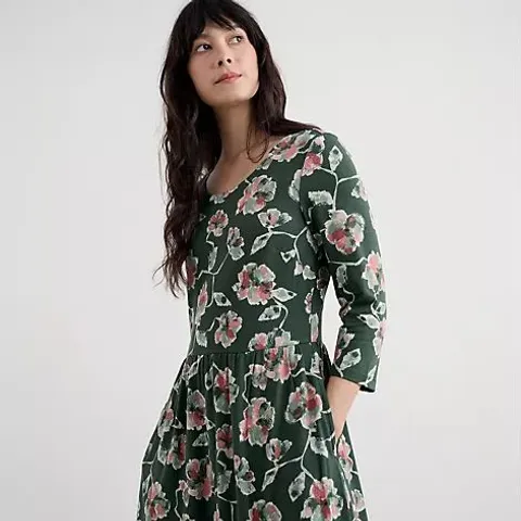 SEASALT CORNWALL EMILY 3/4 SLEEVE JERSEY DRESS - UK18
