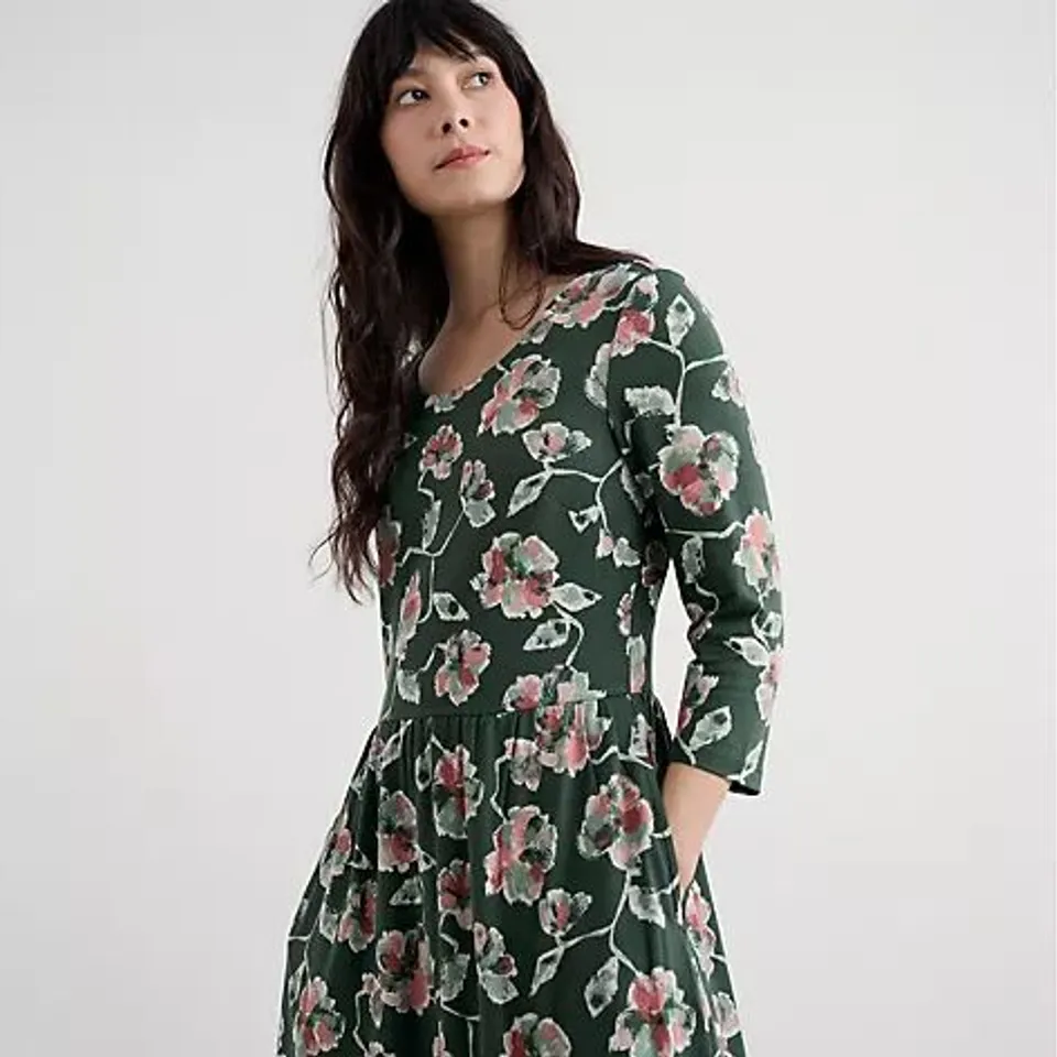 SEASALT CORNWALL EMILY 3/4 SLEEVE JERSEY DRESS - UK18