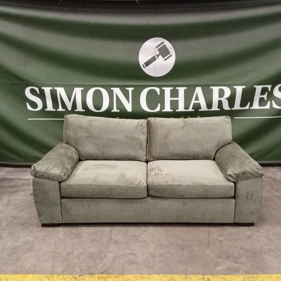 SALERNO STANDARD BACK 3 SEATER FABRIC SOFA - GREEN RRP £599