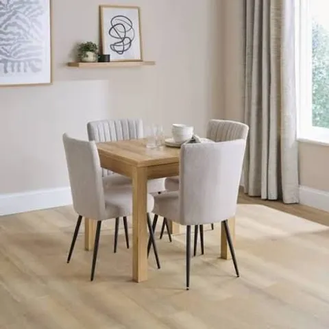 BOXED FULTON 4-6 SEATER RECTANGULAR FLIP TOP DINING TABLE - RUSTIC OAK EFFECT (1 BOX)