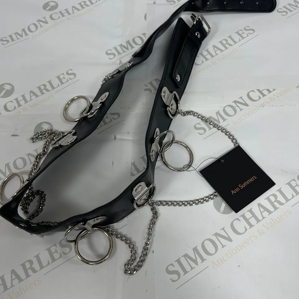 ANN SUMMERS LEATHER BELT WITH LOOP HOLES IN BLACK